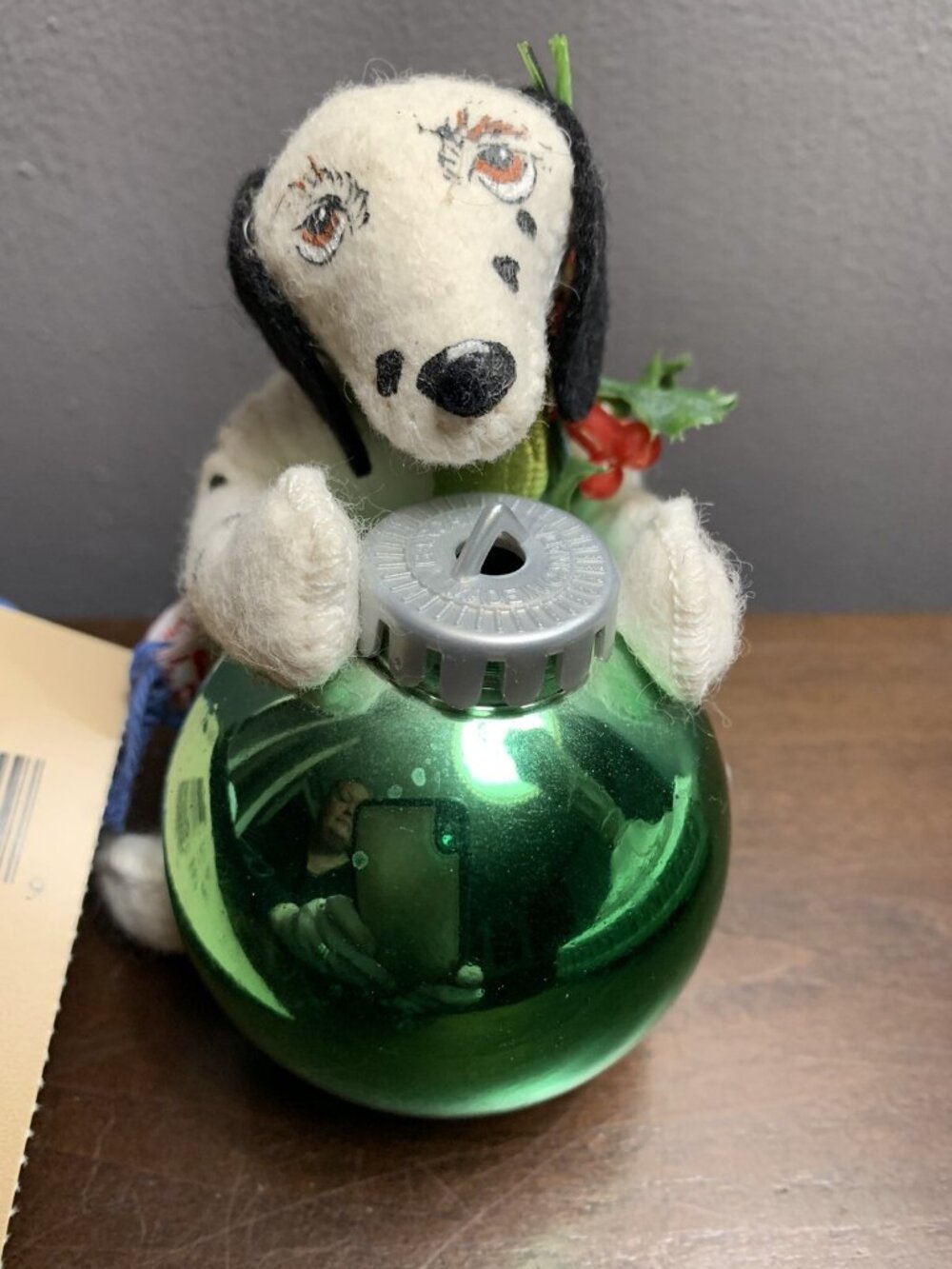 Christmas Ornament Dog Puppy 1977 Annalae Trim A Tree Dalmatian Made In Canada